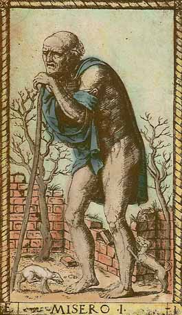 Misero - I of Mantegna Tarot