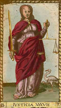 Iusticia - XXXVII of Mantegna Tarot